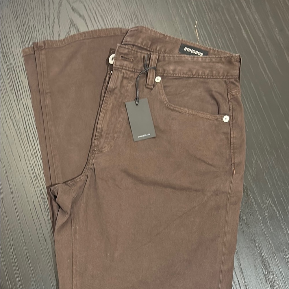 NWT Bonobos Italian Brushed 5-Pocket Pants in Dark Coffee